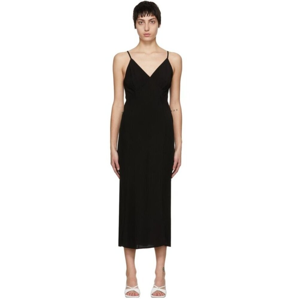 Sandro Paris Dress Women Small Black Freya Slip Midi Sexy Party‎ Cocktail